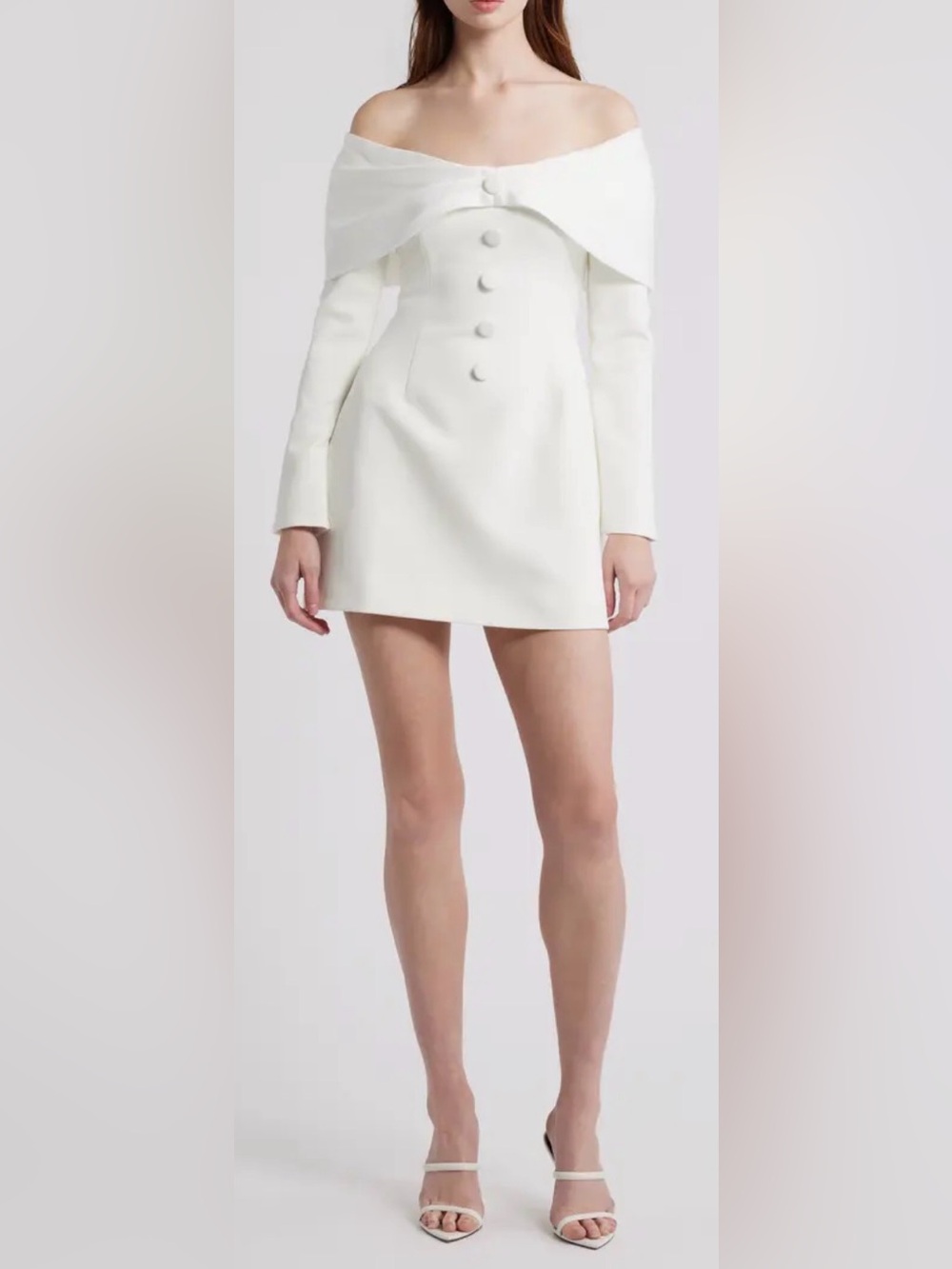 New Odd Muse The Ultimate Muse Bow Long Sleeves White Minidress Sz Xs